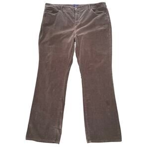 NYDJ Pants Womens Plus 24W Brown Corduroy Marilyn Straight Leg Lift Tuck